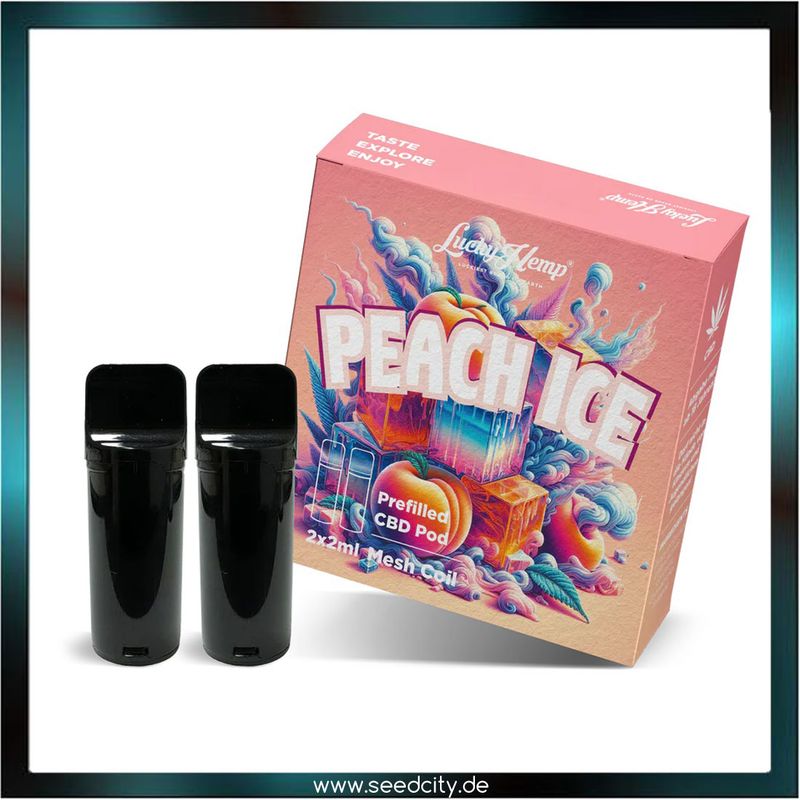 Lucky Hemp - Vape Batterie + 2 x Pods Peach Ice