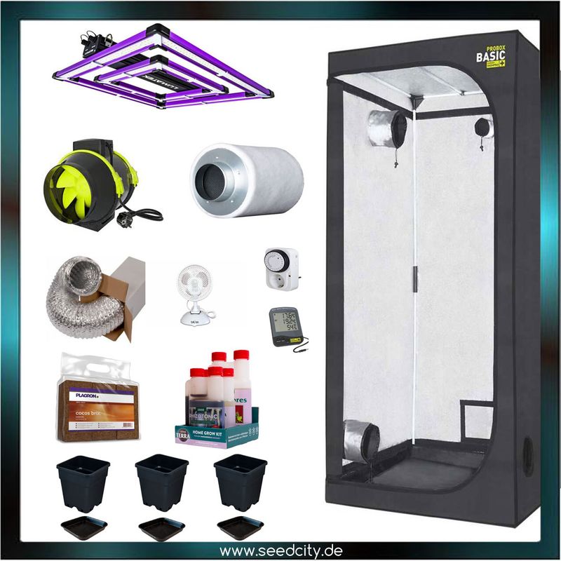 Seedcity - Growbox Komplettset - 80x80x1,80 - LED 200W