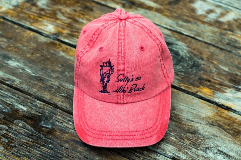Salty's Red Baseball Cap - Alki Beach