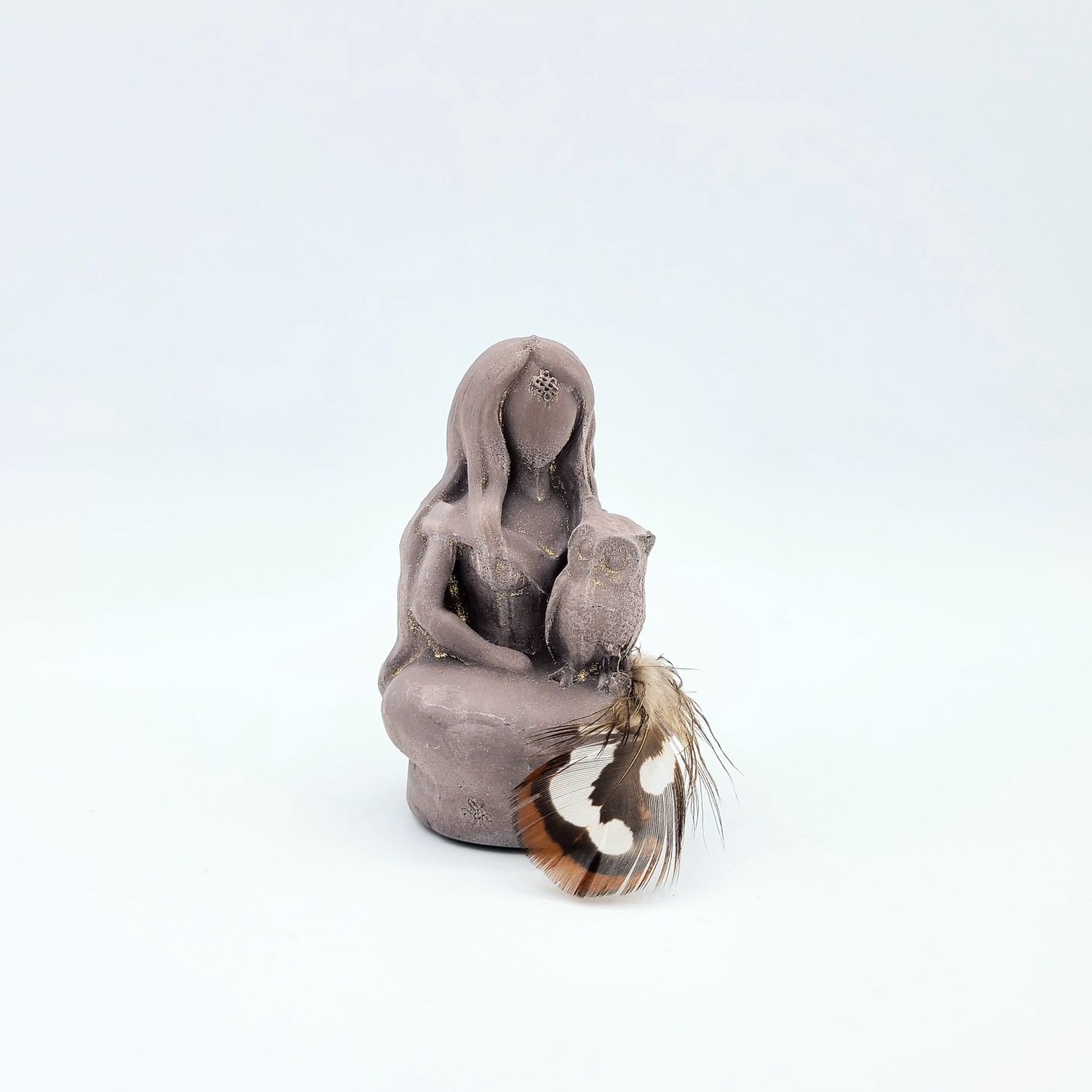 Sitting Goddess Figurine, Design: 3&quot; / Athena w/ owl