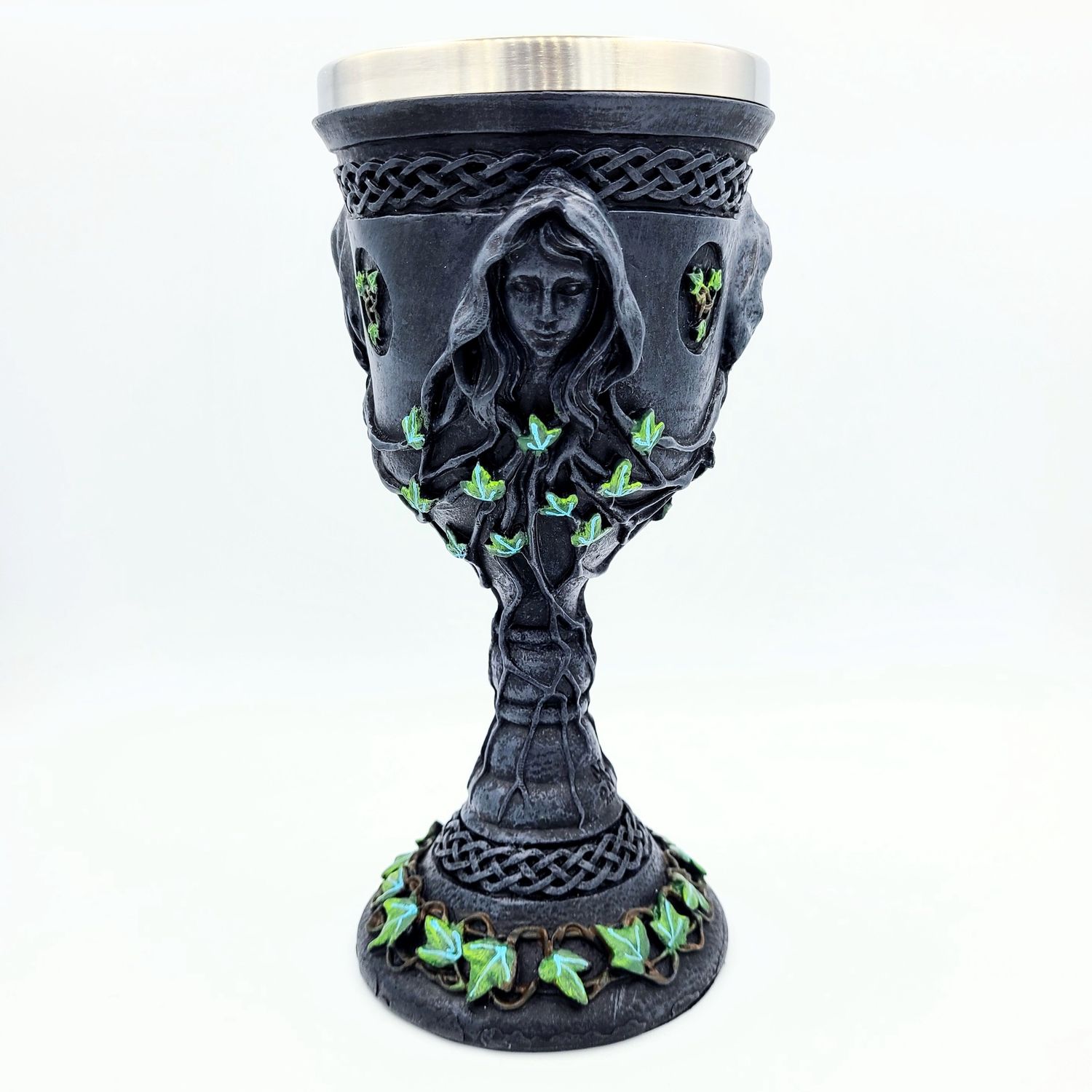 Goblet, Color: Black/Silver, Design: Mother Maiden Crone