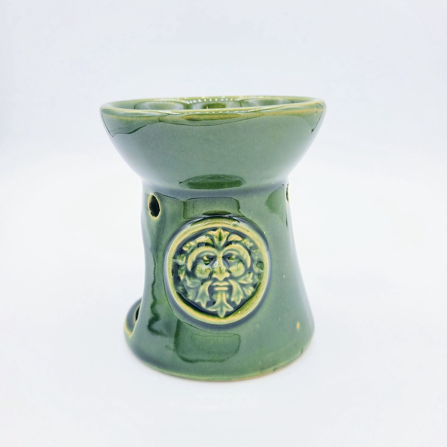Ceramic  Candle Diffuser, Design: Green Man / Green