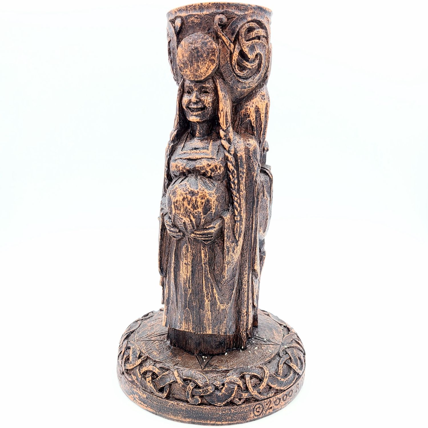 God or Goddess Taper Candle  Holder, Design: Triple Goddess