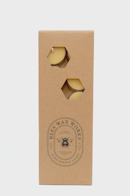 Beeswax Tea Lights Tin Cup 12 pack