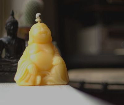 Laughing Buddha Beeswax Candle