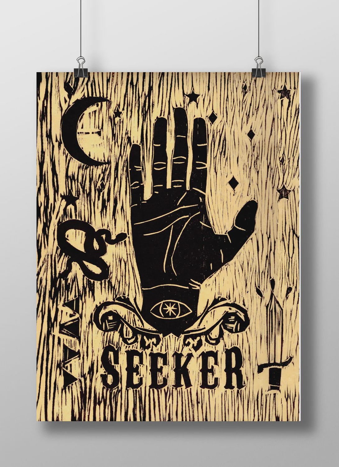 Seeker Woodblock Print