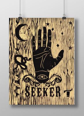 Seeker Woodblock Print