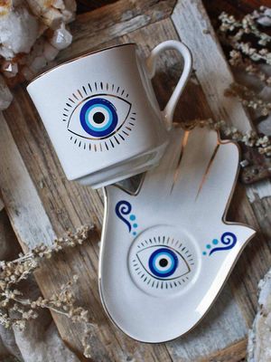 Evil Eye Cup &amp; Saucer