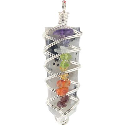 Rainbow Moonstone Pencil Pendant/Small