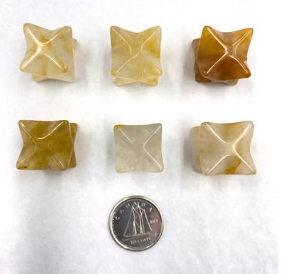 Pendant - Merkaba Star - Golden Healer (Hematoid Quartz)