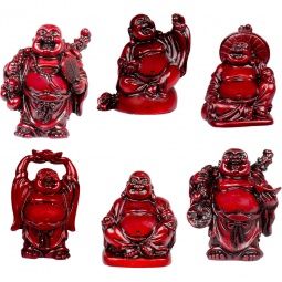 Buddhas (Assorted) Red Resin - 3&quot; H