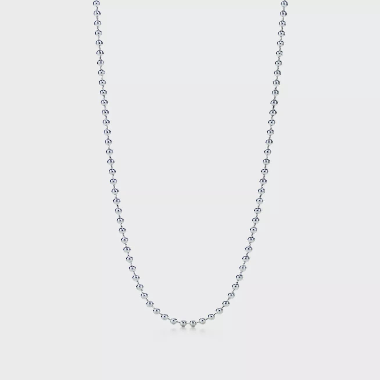 Beaded Silver Chain 18&quot; Fine