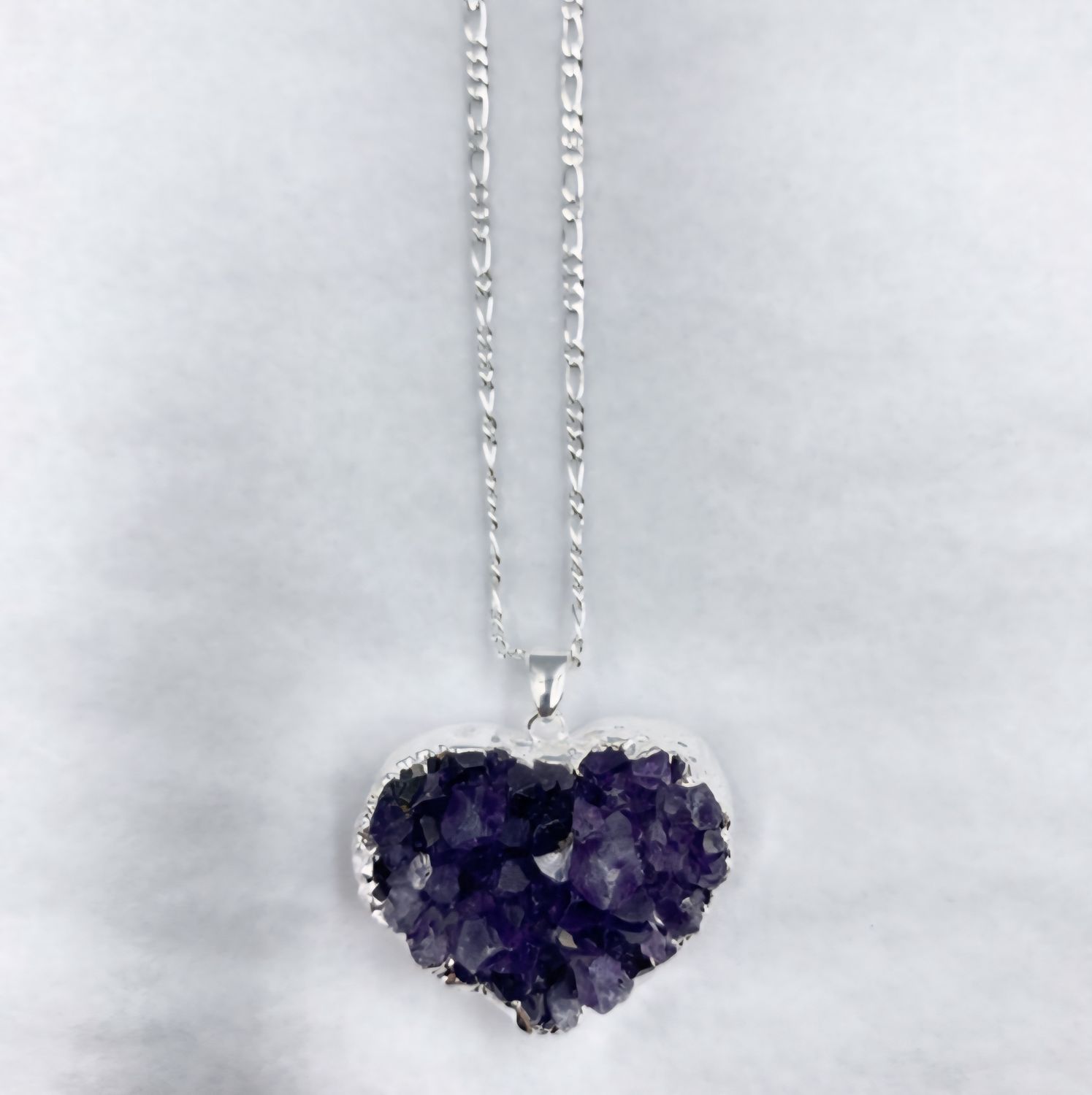 Necklace - Amethyst Cluster - Heart