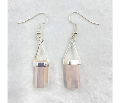 Earrings - Rose Quartz Angel Aura