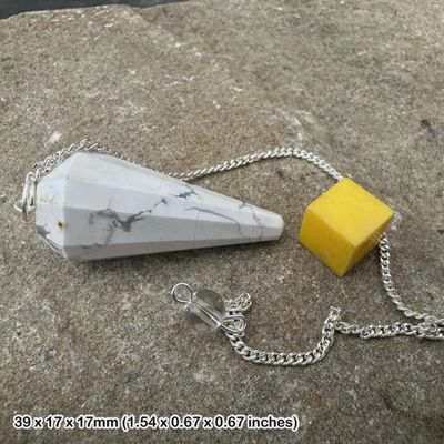 Pendulum, faceted, White Howlite
