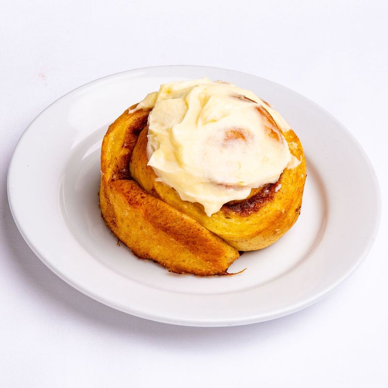 Cinnamon Roll with Cream Cheese Topping