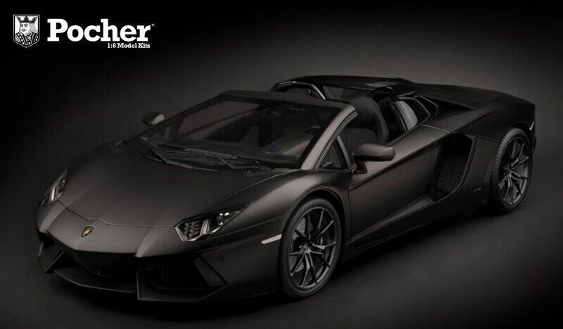 Pocher 1/8 Lamborghini Aventador LP700-4 Roadster Nero Nemesis HK121
