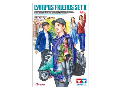 Tamiya 1/24 Campus Friends Set II (5 figures &amp; scooter) 24356