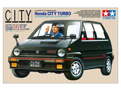 Tamiya 1/24 Honda City Turbo with Driver &amp; Motocompo Scooter 24369