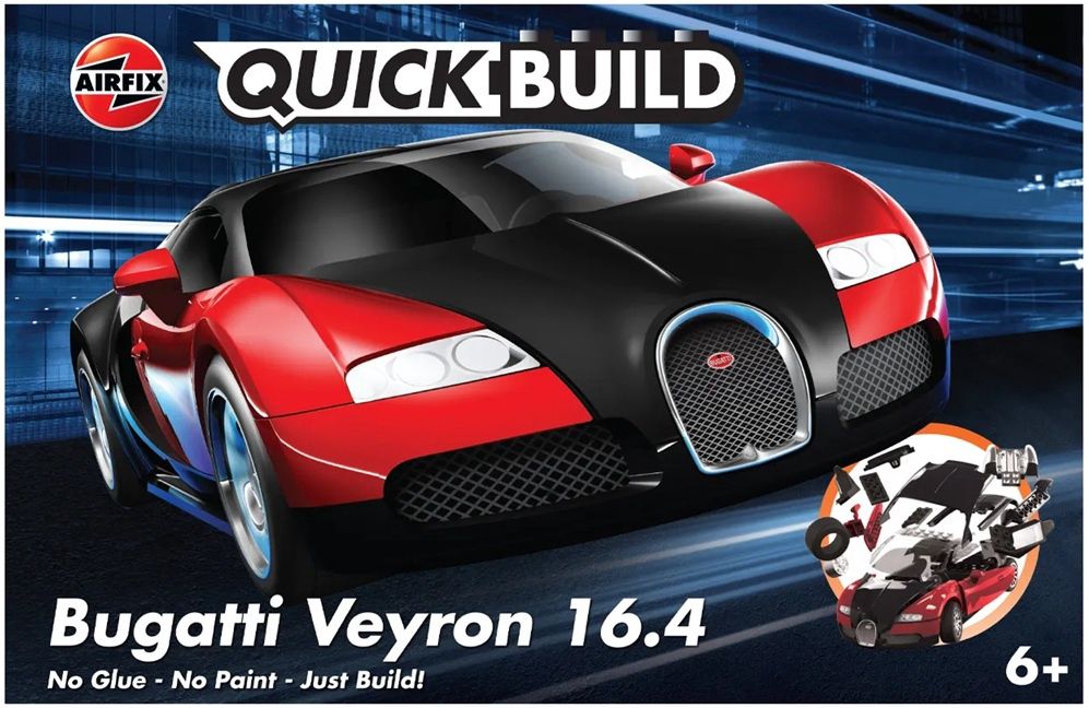 Airfix Quickbuild  Bugatti 16.4 Veyron - Black/Red J6020