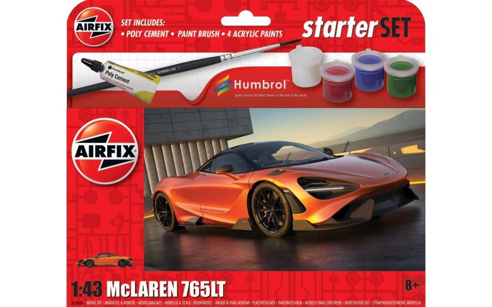 Airfix 1/43 Mclaren 765LT Starter Set A55006