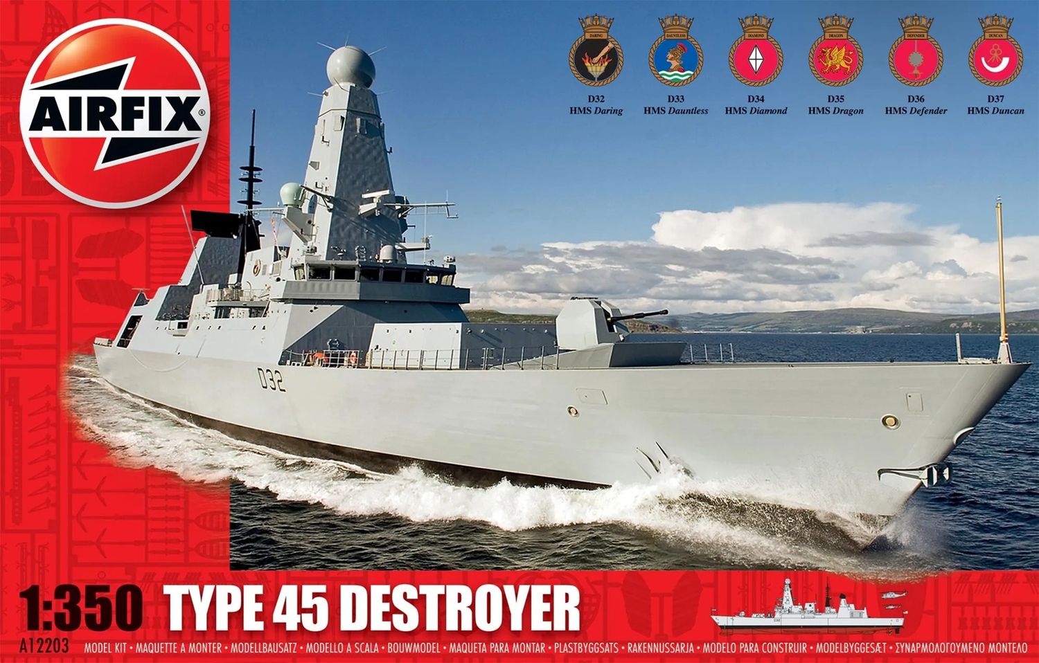 Airfix 1/350 Type 45 Destroyer 1:350 A12203