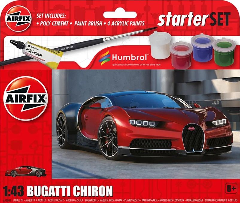 Airfix 1/43 Bugatti Chiron Starter Set A55005