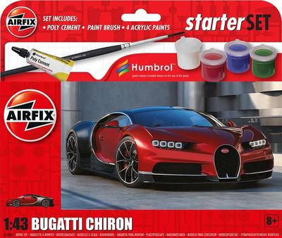 Airfix 1/43 Bugatti Chiron Starter Set A55005