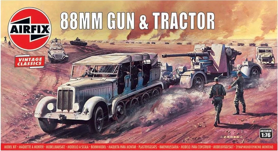 Airfix Vintage 1/76 88mm Gun &amp; Tractor A02303V