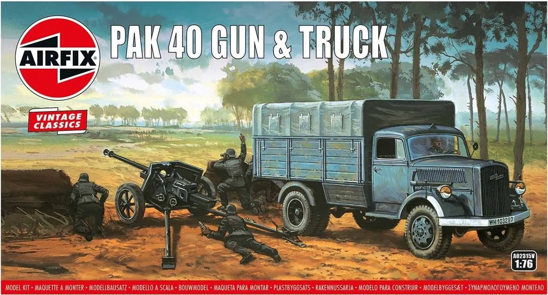Airfix Vintage 1/76 Pak 40 Gun &amp; Track A02315V