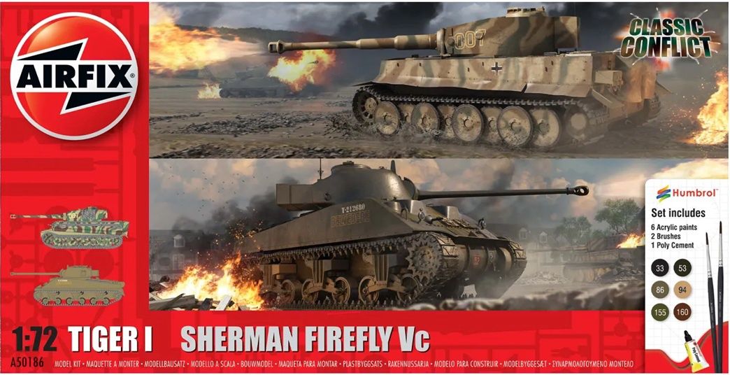 Airfix 1/72 Classic Conflict Tiger 1 vs Sherman Firefly A50186