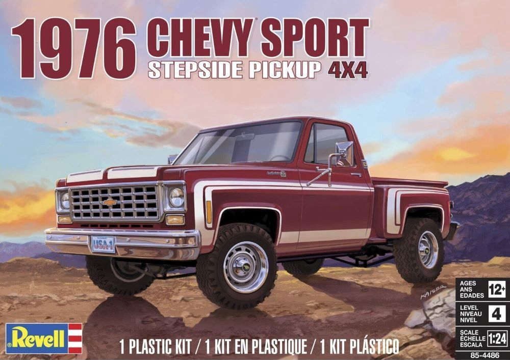 Revell 1/24 1976 Chevy Sport Stepside 4x4 Pickup Truck 85-4486