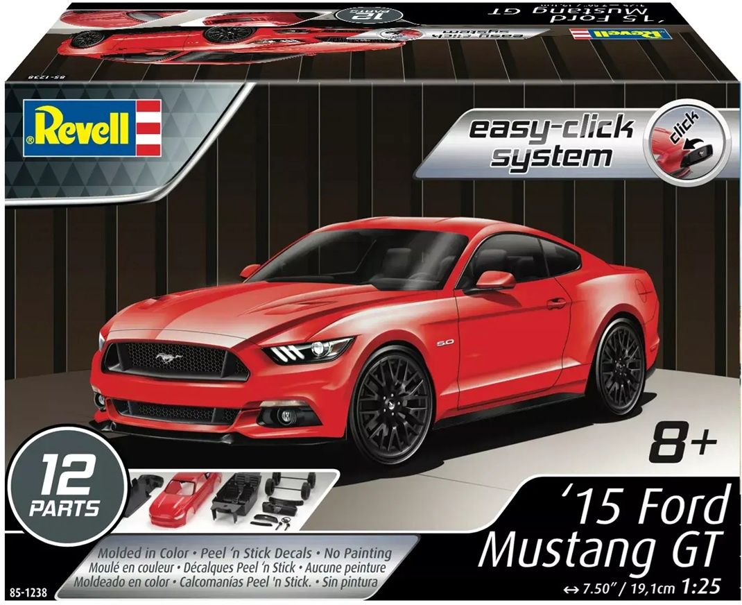 Revell 1/25 2015 Ford Mustang GT (Red) (Snap) 85-1238