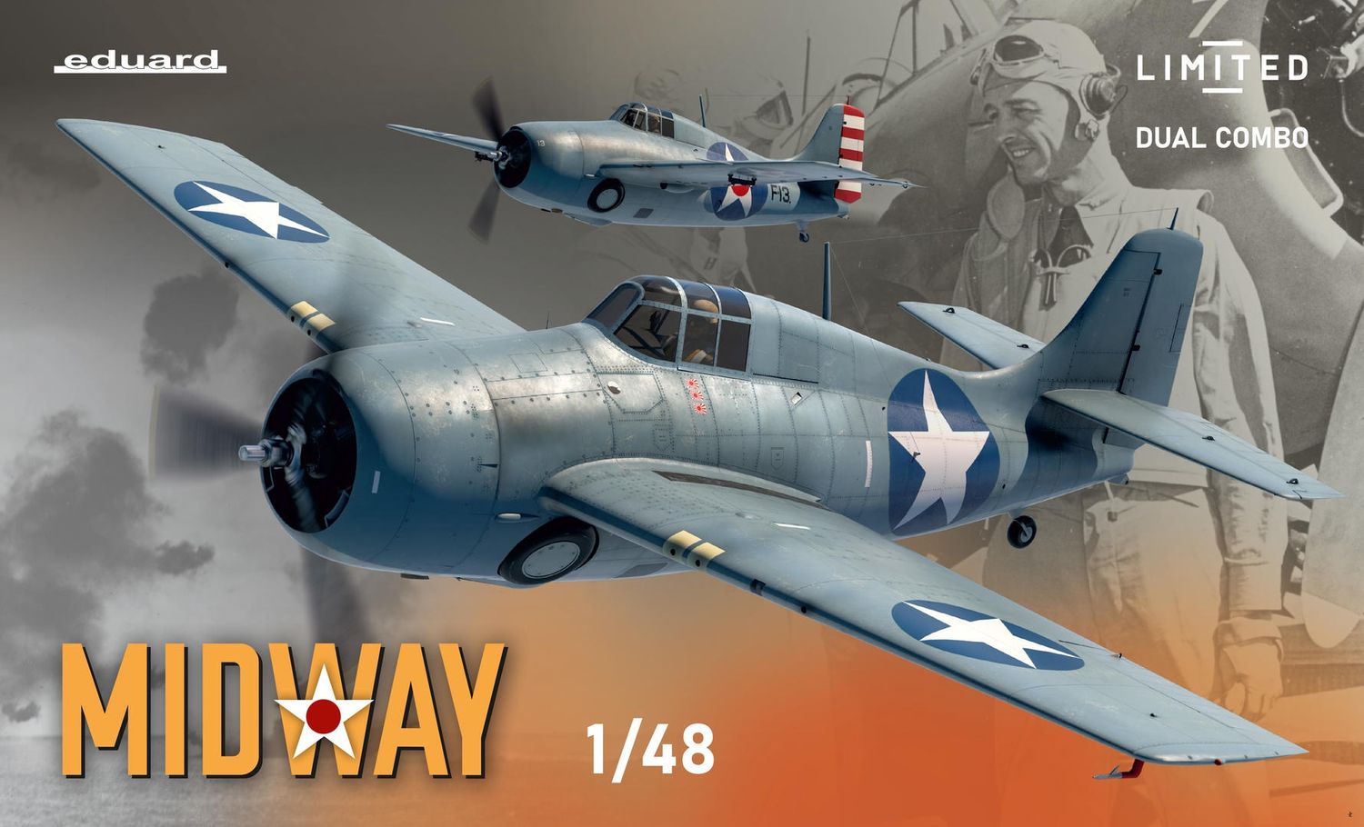 Eduard 1/48 Midway&#39; F4F-3/F4F-4 Wildcat Dual Combo [Limited Edition] 11166