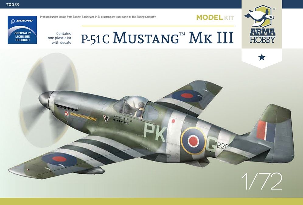 Arma Hobby 1/72 P-51C Mustang™ Mk III Model Kit 70039