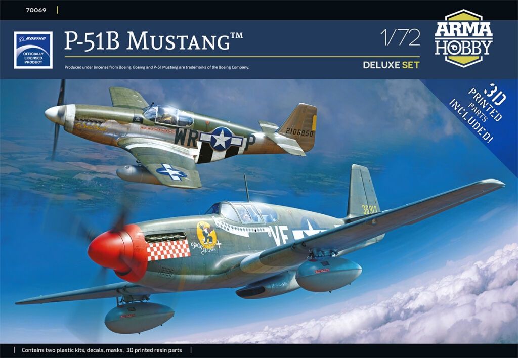 Arma Hobby 1/72 P-51B Mustang Deluxe Set 70069