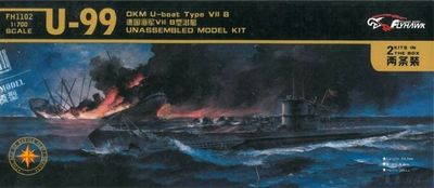 Flyhawk 1/700 U-boat Type VII B DKM U-99 (2 Kits in box) 1102