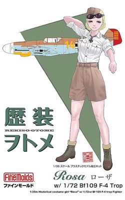 Fine Molds 1/35 Historic Costume Girl Rosa with 1/72 Bf 109F-4 Trop HC8