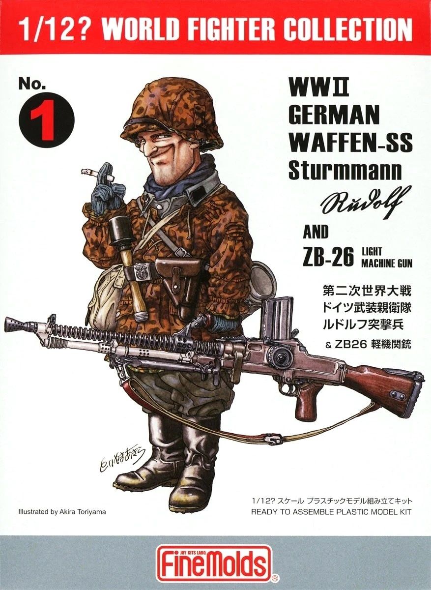 Fine Molds 1/12 WWII German Waffen-SS Sturmmann &#39;Rudolf&#39; &amp; ZB-26 LMG FT1