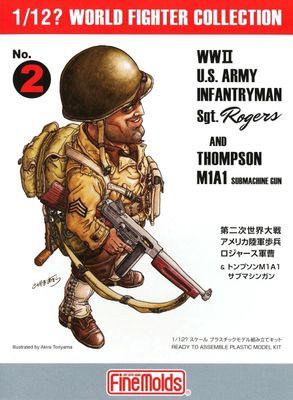 Fine Molds 1/12 WWII US Army Infantryman &#39;Sgt Rogers&#39; &amp; Thompson M1A1 SMG FT2
