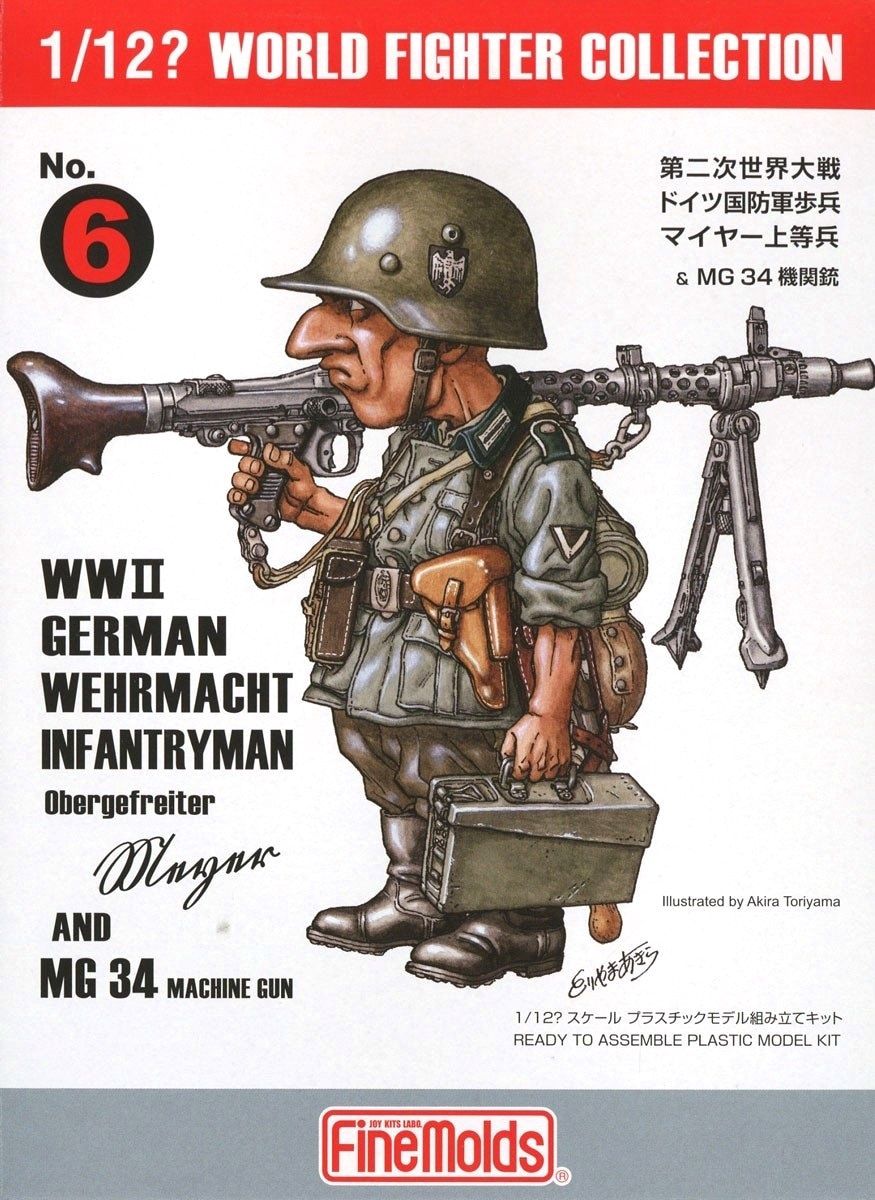 Fine Molds 1/12 WWII German Wehrmacht Infantryman &#39;Mayer&#39; &amp; MG34 FT6