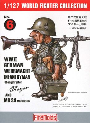 Fine Molds 1/12 WWII German Wehrmacht Infantryman &#39;Mayer&#39; &amp; MG34 FT6