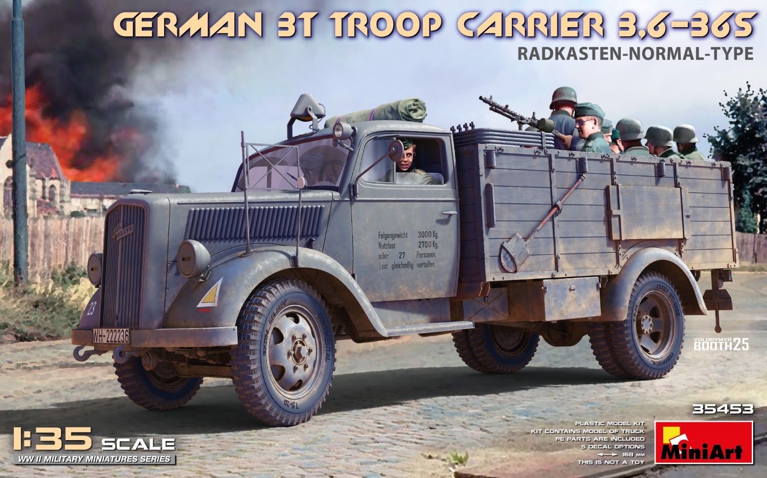 MiniArt 1/35 German 3T Troop Carrier 3.6-36S Radkasten-Normal-Type 35453