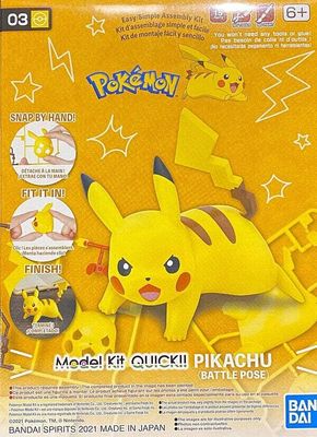 Bandai Pokemon Pikachu #03 (Battle Pose) Quick Kit 2541924