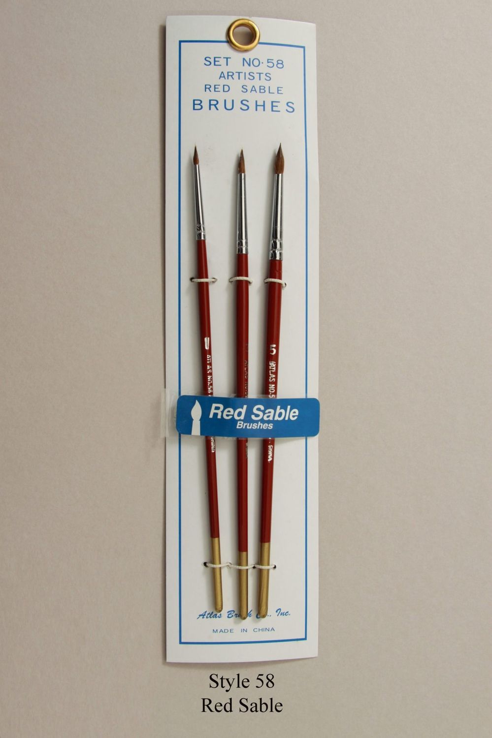 Atlas Brush Set #58 3pc Red Sable Size 1,3,5