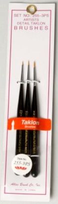 Atlas Brush Set 255-3PS 3pc Taklon Detail 5/0,10/0,20/0
