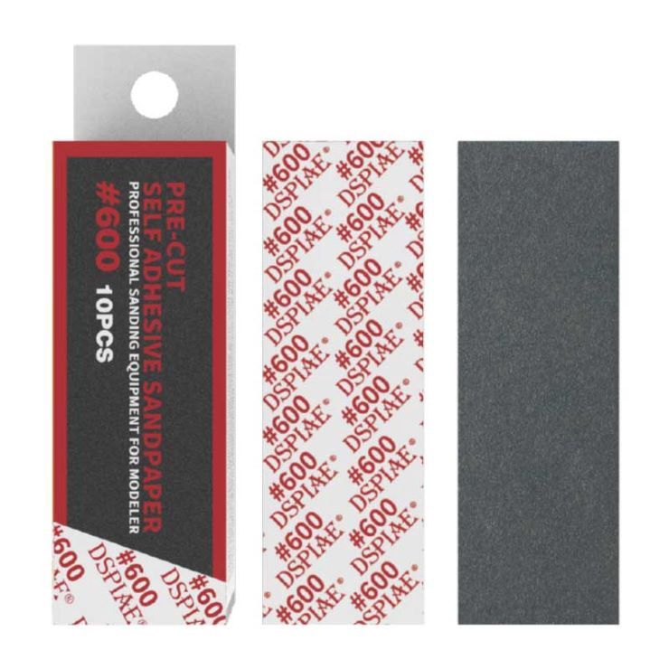 DSPIAE Pre-Cut Self Adhesive Sandpaper #600 10pcs MSP-600