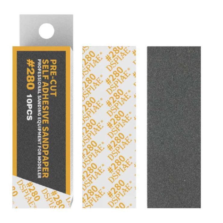 DSPIAE Pre-Cut Self Adhesive Sandpaper #280 10pcs MSP-280