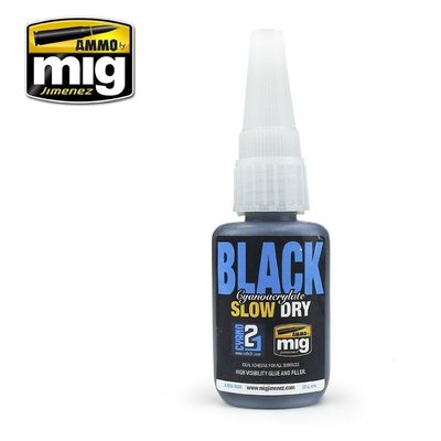 AMMO by Mig  Black Slow Dry Cyanoacrylate Super Glue 21g 8034