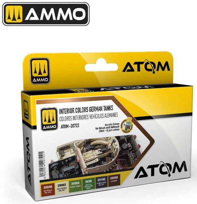 AMMO by Mig  ATOM Interior Colors German Tanks Paint Set 20722